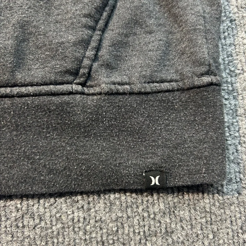 Hurley Mens Full Zip Hoodie Gray Logo Fleece Jacket Large - Picture 3 of 8